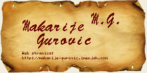 Makarije Gurović vizit kartica